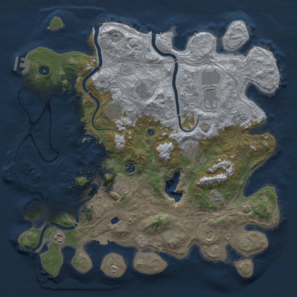Rust Map: Procedural Map, Size: 4250, Seed: 29893, 16 Monuments