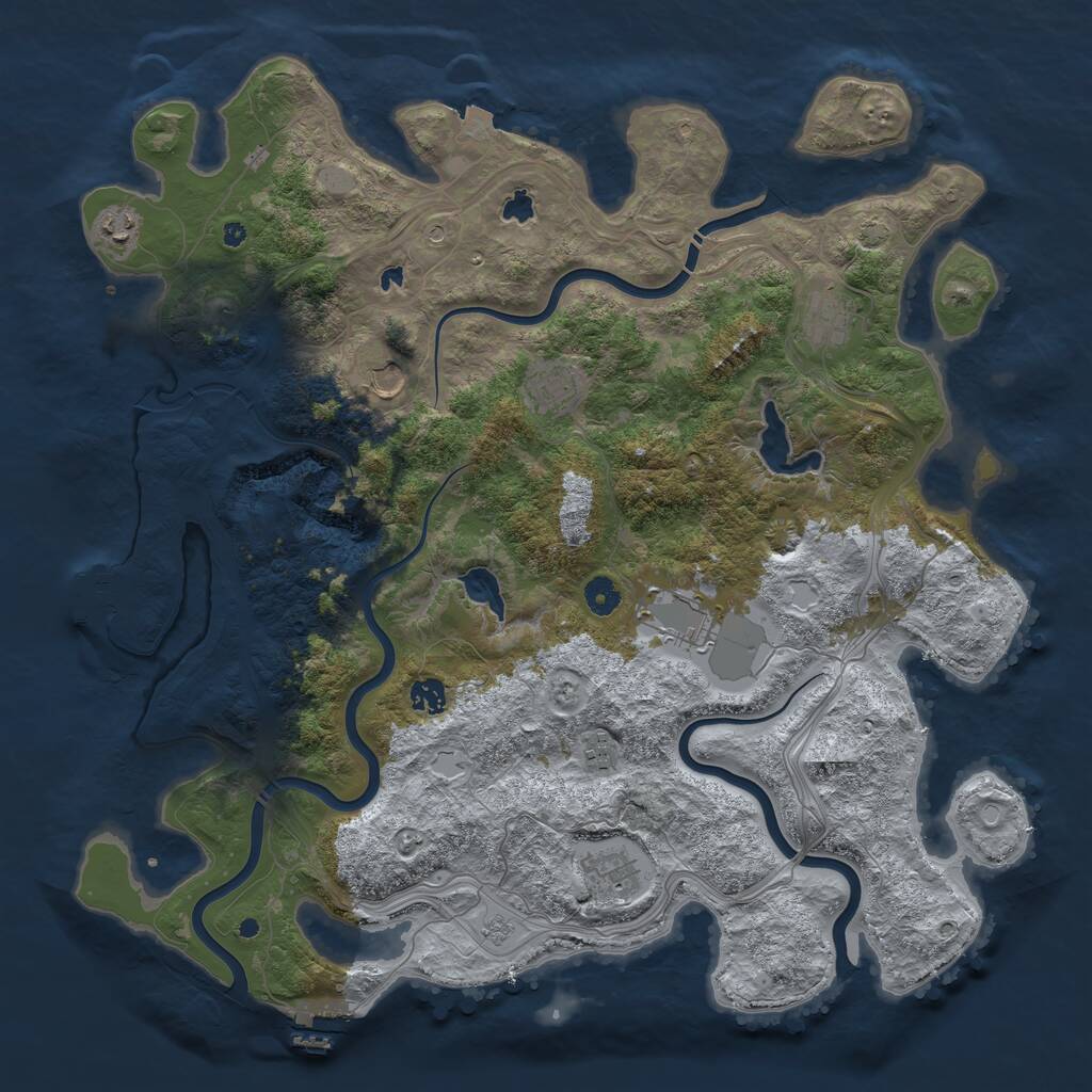 Rust Map: Procedural Map, Size: 4500, Seed: 178964671, 14 Monuments