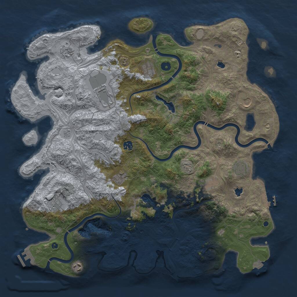 Rust Map: Procedural Map, Size: 4650, Seed: 98864241, 17 Monuments