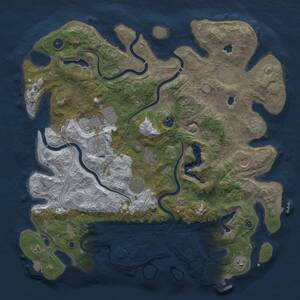Thumbnail Rust Map: Procedural Map, Size: 4500, Seed: 157199341, 16 Monuments