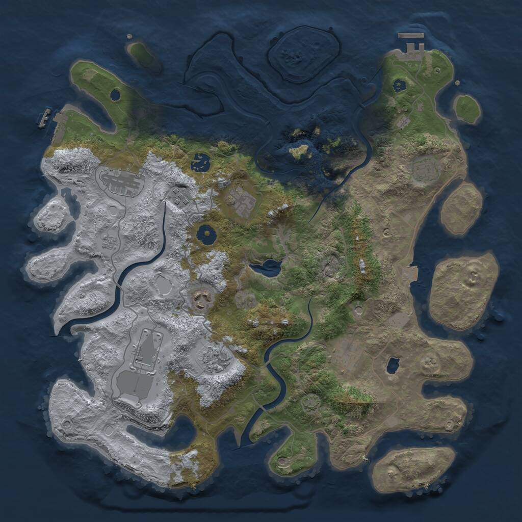 Rust Map: Procedural Map, Size: 4000, Seed: 611137608, 15 Monuments