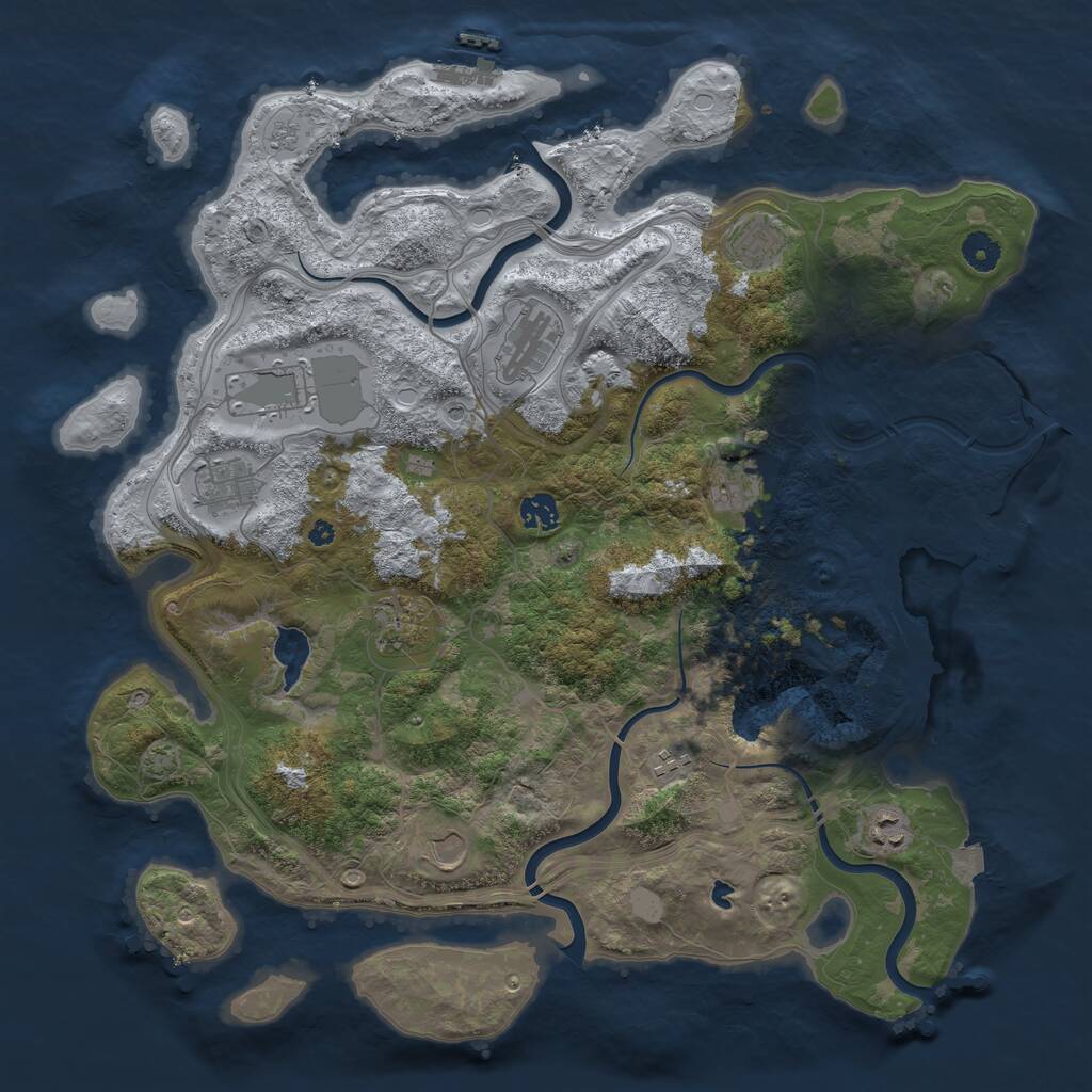 Rust Map: Procedural Map, Size: 4250, Seed: 1899393472, 16 Monuments