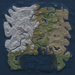 Thumbnail Rust Map: Procedural Map, Size: 5000, Seed: 2015445213, 17 Monuments