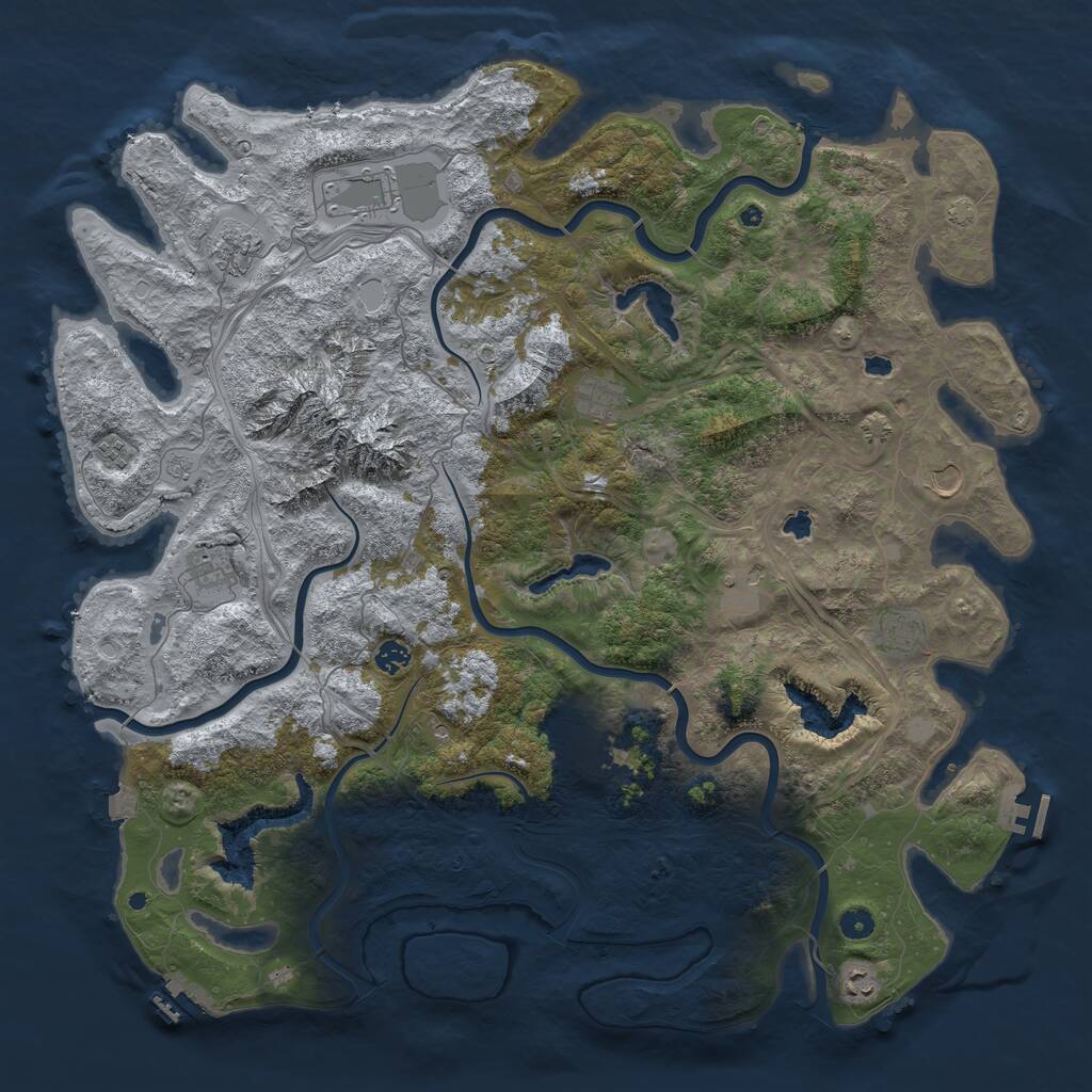 Rust Map: Procedural Map, Size: 5000, Seed: 2015445213, 17 Monuments