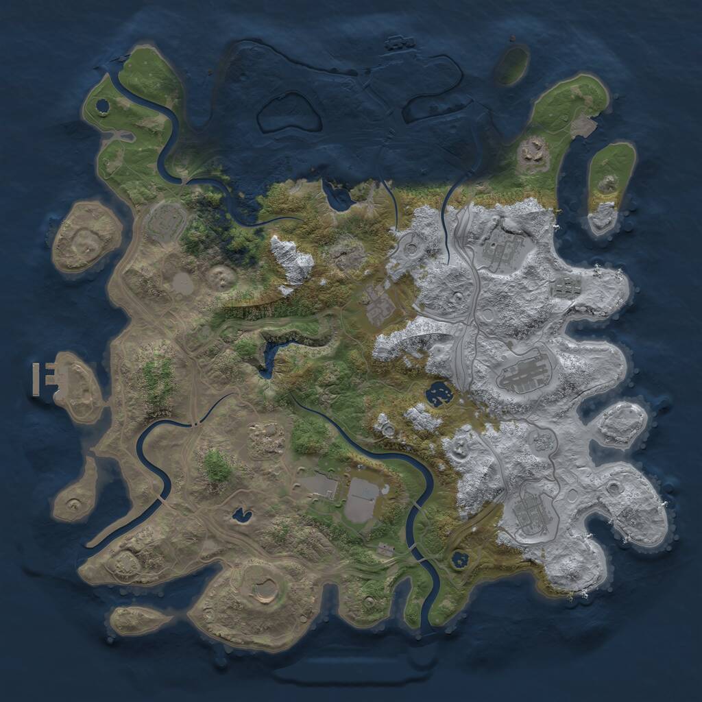 Rust Map: Procedural Map, Size: 4250, Seed: 58131126, 17 Monuments