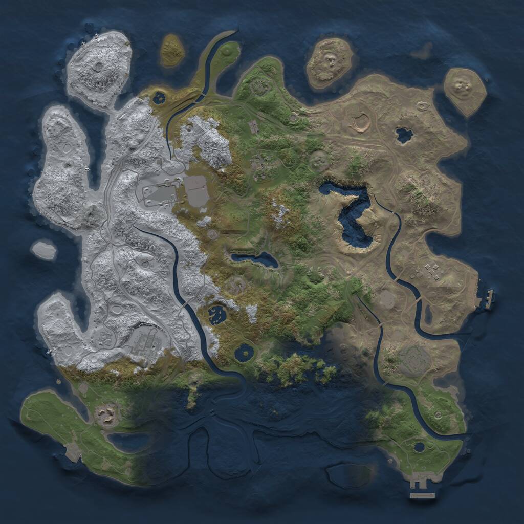 Rust Map: Procedural Map, Size: 4250, Seed: 1711083953, 15 Monuments