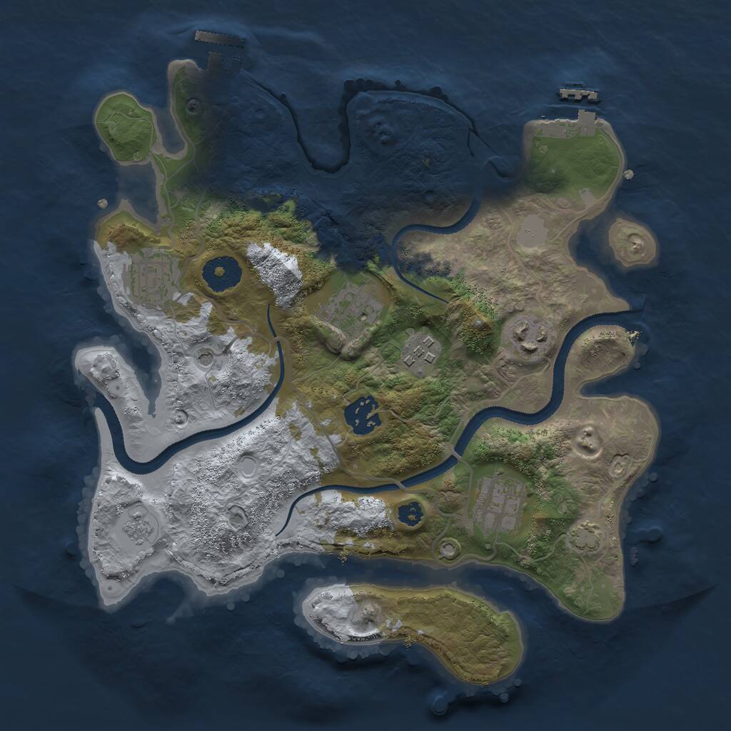 Rust Map: Procedural Map, Size: 3000, Seed: 26276, 12 Monuments