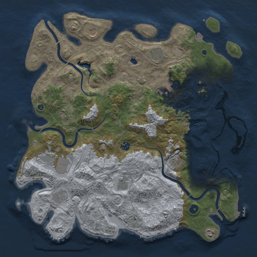 Rust Map: Procedural Map, Size: 4250, Seed: 36537534, 16 Monuments
