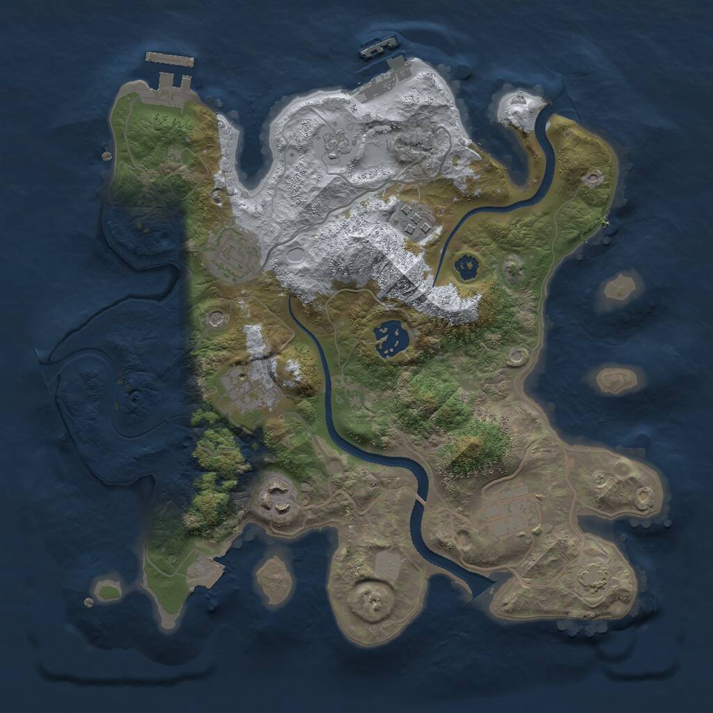 Rust Map: Procedural Map, Size: 3000, Seed: 1575466528, 12 Monuments