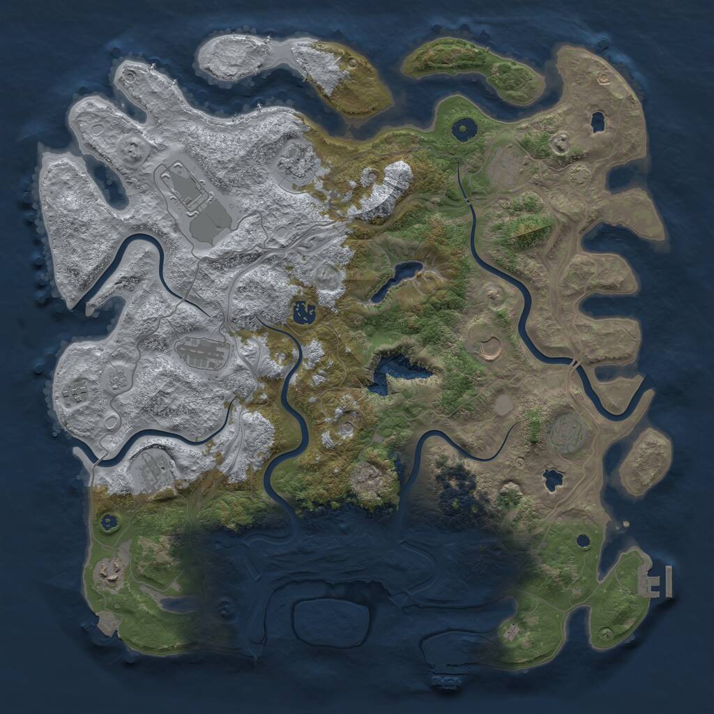 Rust Map: Procedural Map, Size: 4500, Seed: 2015445213, 16 Monuments