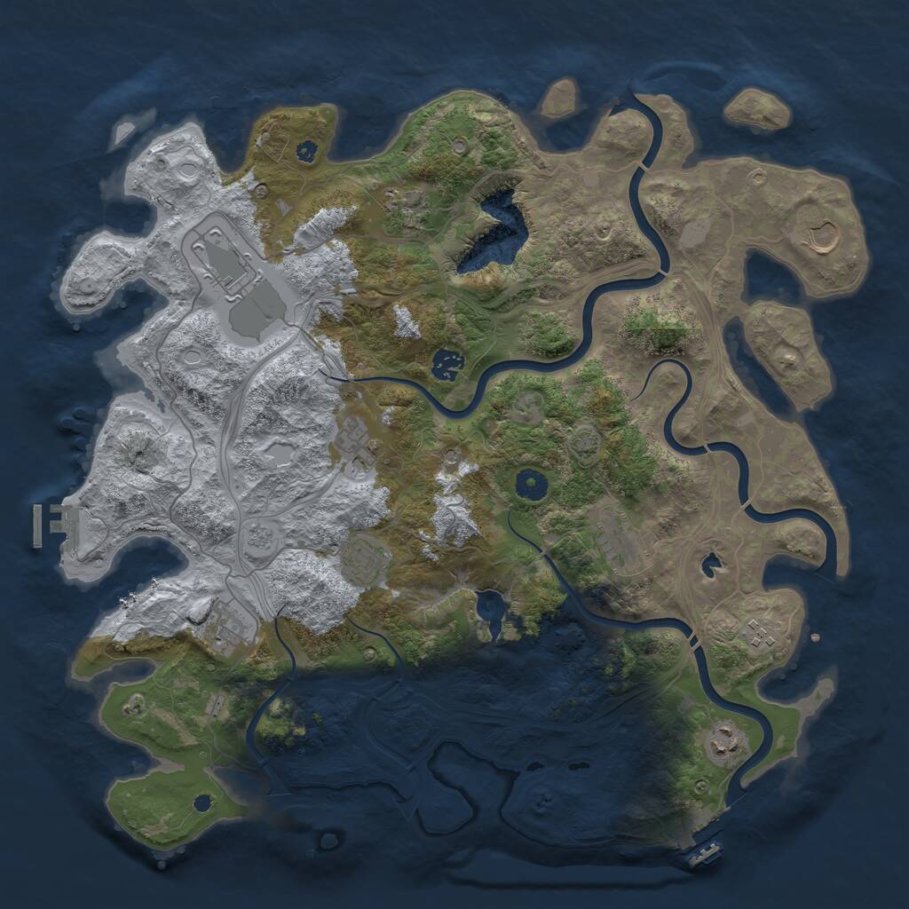 Rust Map: Procedural Map, Size: 4250, Seed: 2025549502, 16 Monuments