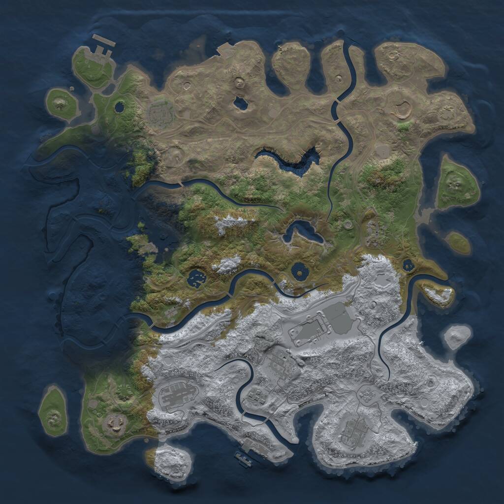 Rust Map: Procedural Map, Size: 4250, Seed: 420488265, 17 Monuments