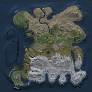 Thumbnail Rust Map: Procedural Map, Size: 3500, Seed: 521603552, 14 Monuments