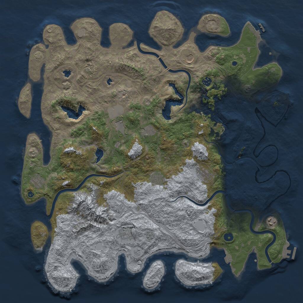 Rust Map: Procedural Map, Size: 5000, Seed: 159607020, 17 Monuments