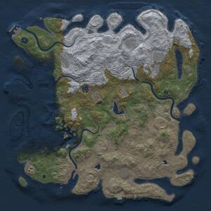 Thumbnail Rust Map: Procedural Map, Size: 4800, Seed: 1405284104, 17 Monuments