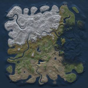 Thumbnail Rust Map: Procedural Map, Size: 5000, Seed: 32421, 17 Monuments