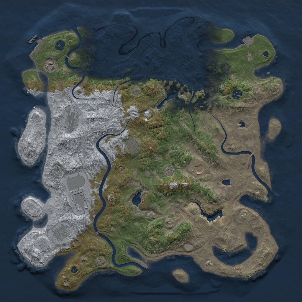 Rust Map: Procedural Map, Size: 4500, Seed: 24113, 14 Monuments