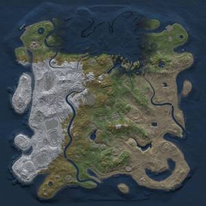 Thumbnail Rust Map: Procedural Map, Size: 4500, Seed: 24113, 14 Monuments