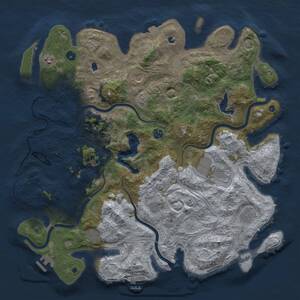 Thumbnail Rust Map: Procedural Map, Size: 4600, Seed: 1945043300, 15 Monuments