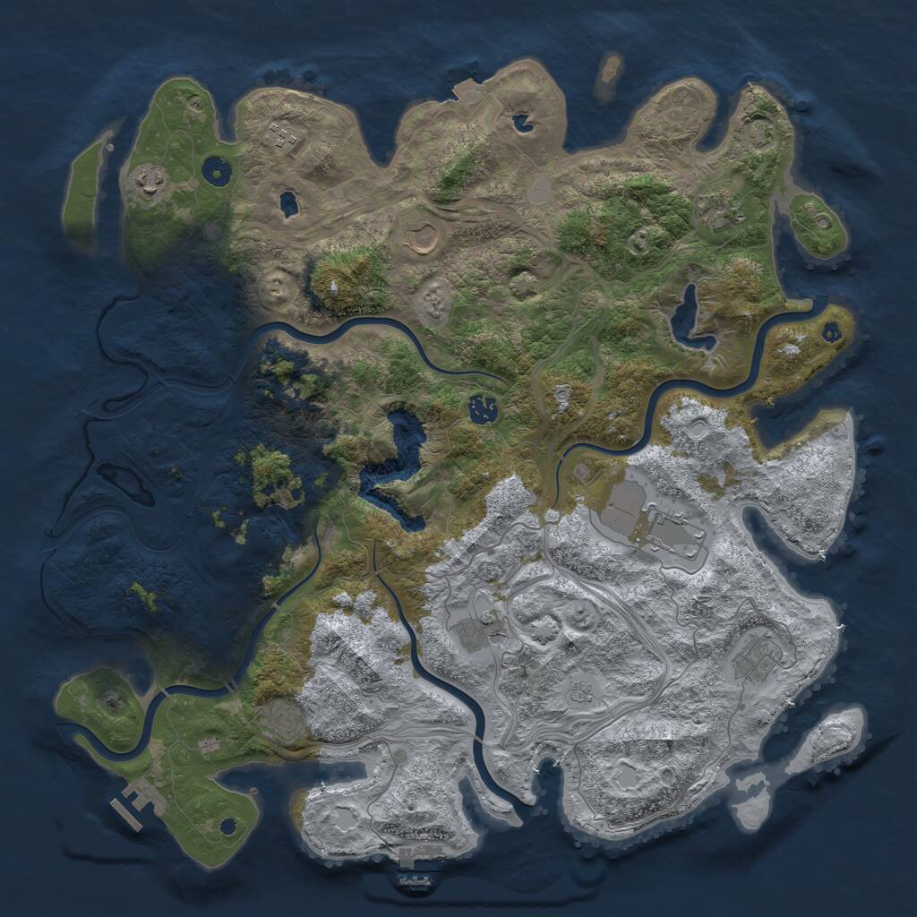 Rust Map: Procedural Map, Size: 4600, Seed: 1945043300, 15 Monuments