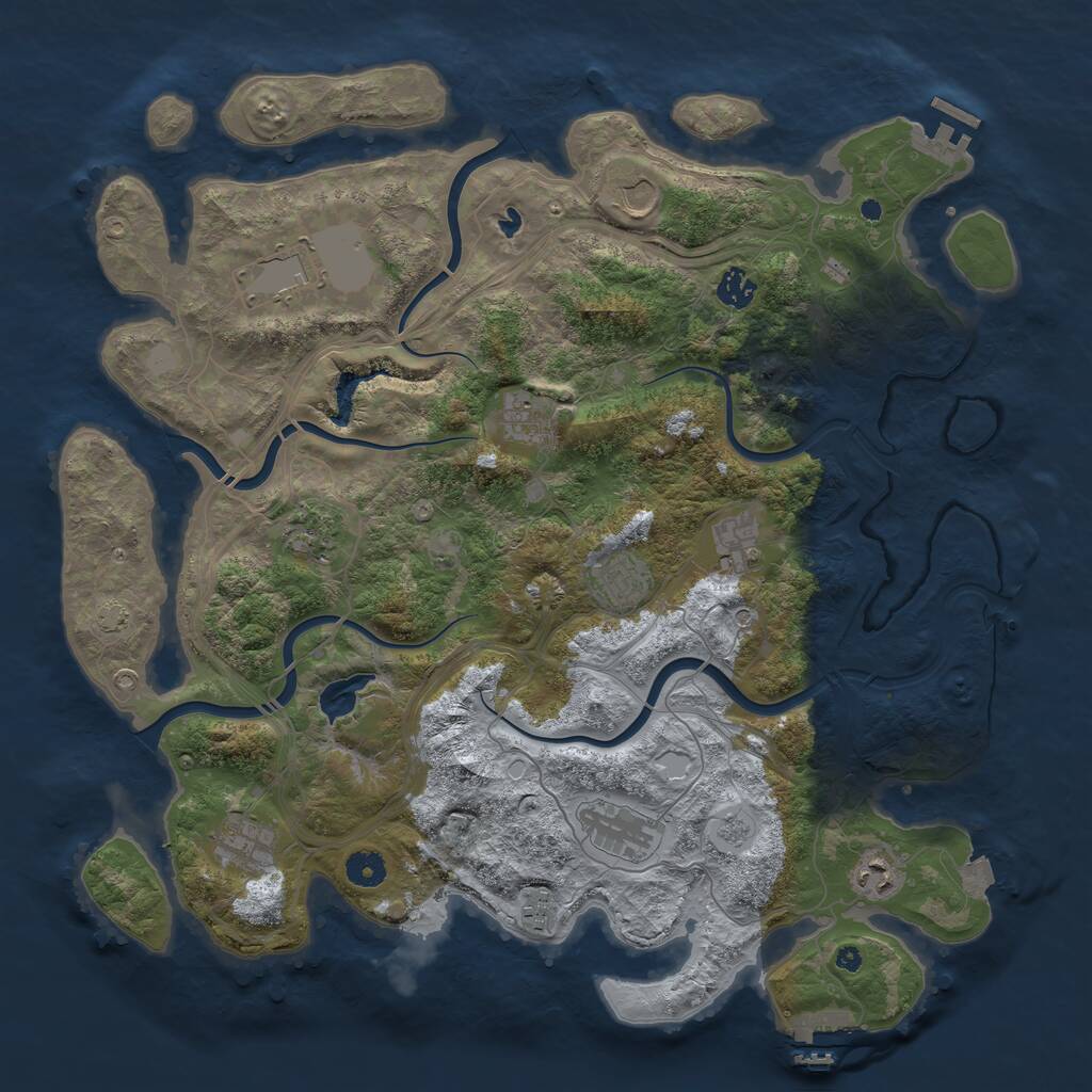 Rust Map: Procedural Map, Size: 4250, Seed: 1553615110, 17 Monuments