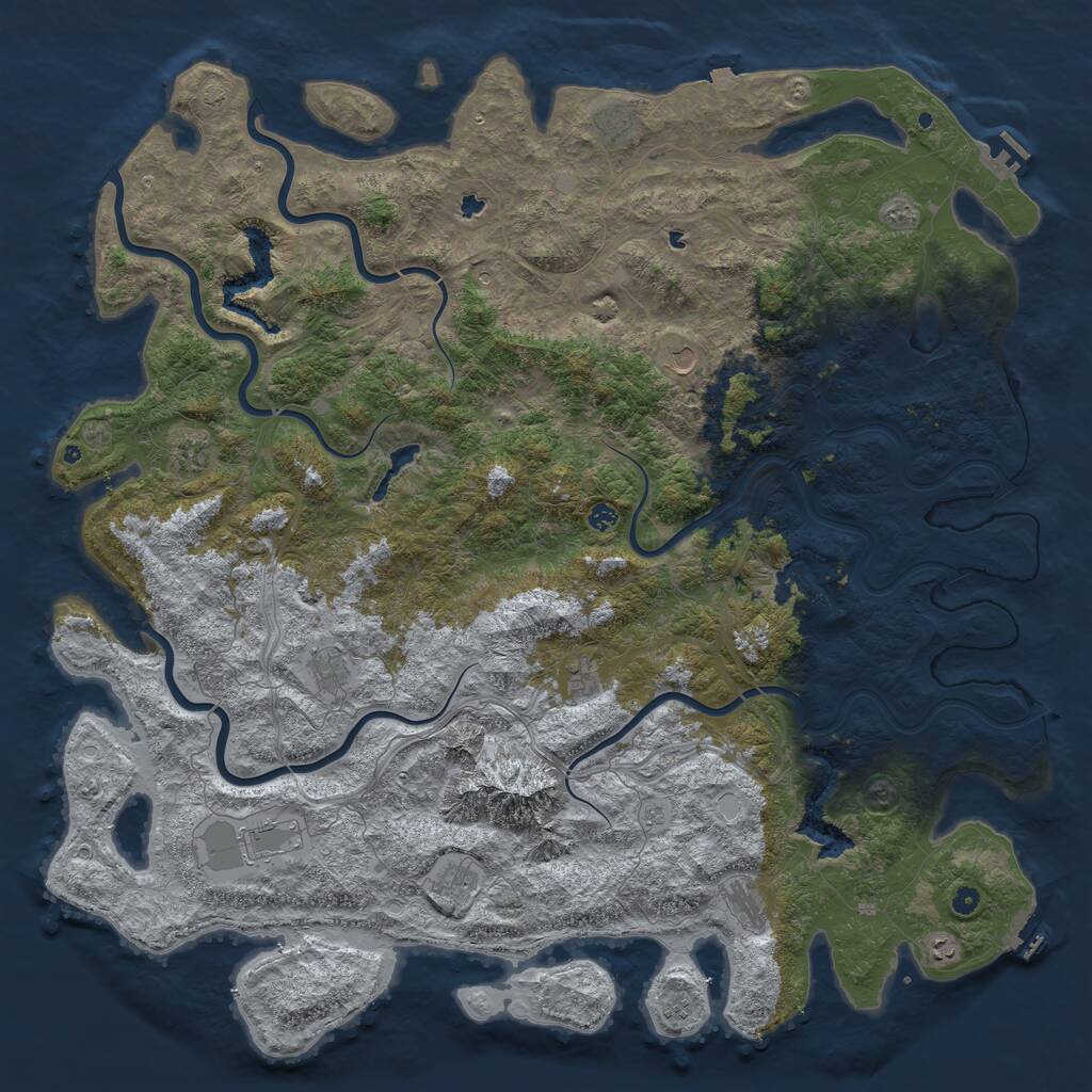 Rust Map: Procedural Map, Size: 6000, Seed: 8151975, 17 Monuments