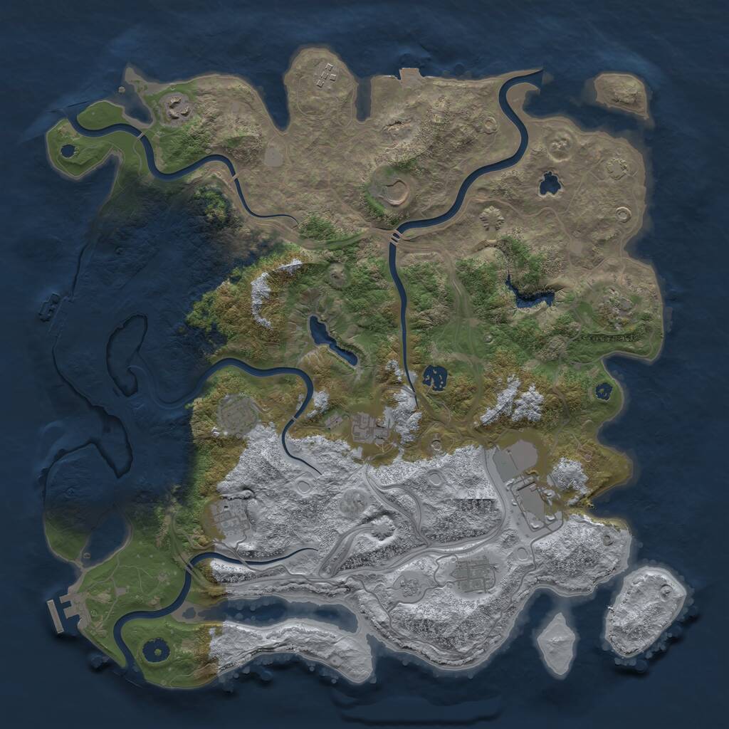 Rust Map: Procedural Map, Size: 4325, Seed: 719511995, 16 Monuments