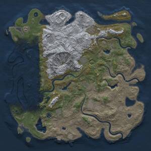 Thumbnail Rust Map: Procedural Map, Size: 5000, Seed: 46281459, 17 Monuments