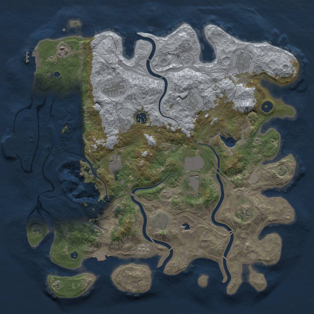 Rust Map: Procedural Map, Size: 4250, Seed: 203072025, 16 Monuments