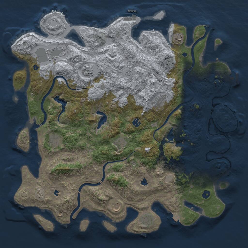Rust Map: Procedural Map, Size: 4600, Seed: 1200, 16 Monuments