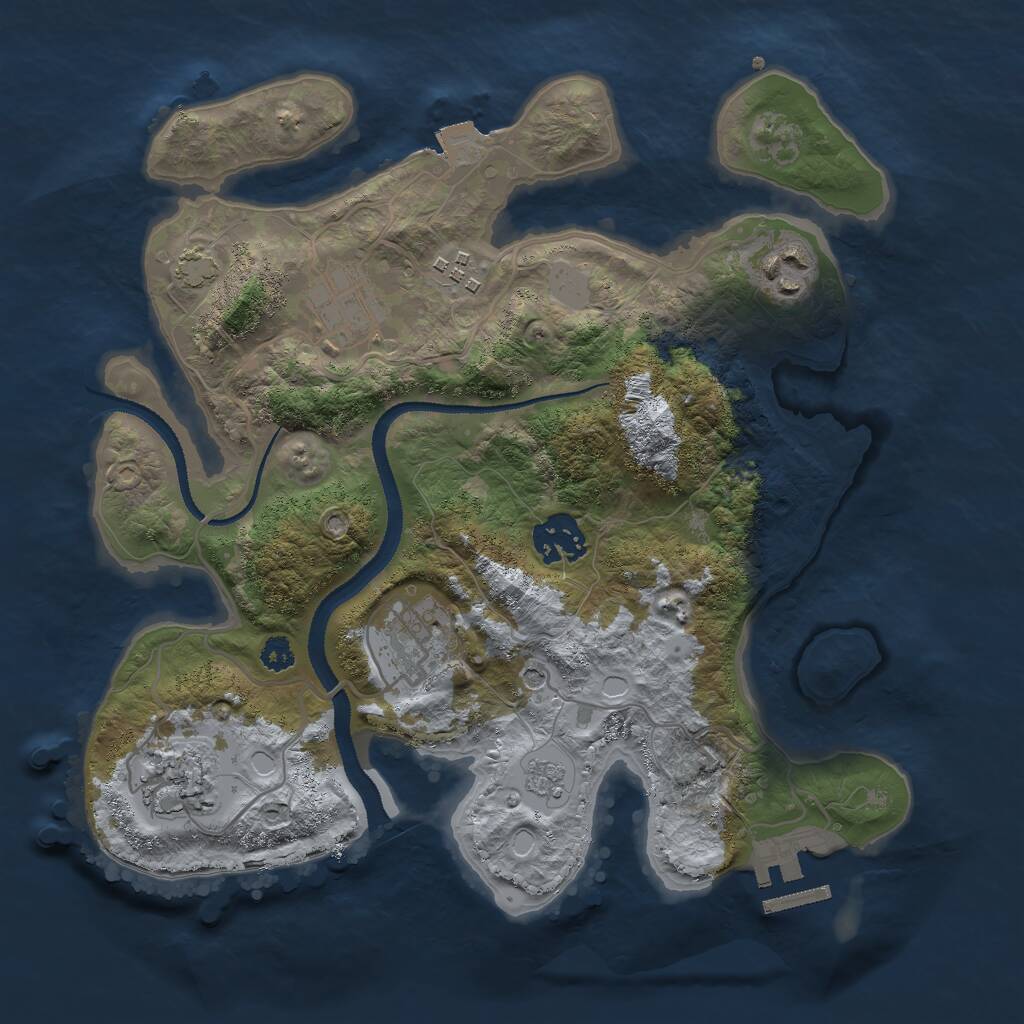 Rust Map: Procedural Map, Size: 3000, Seed: 918652592, 11 Monuments