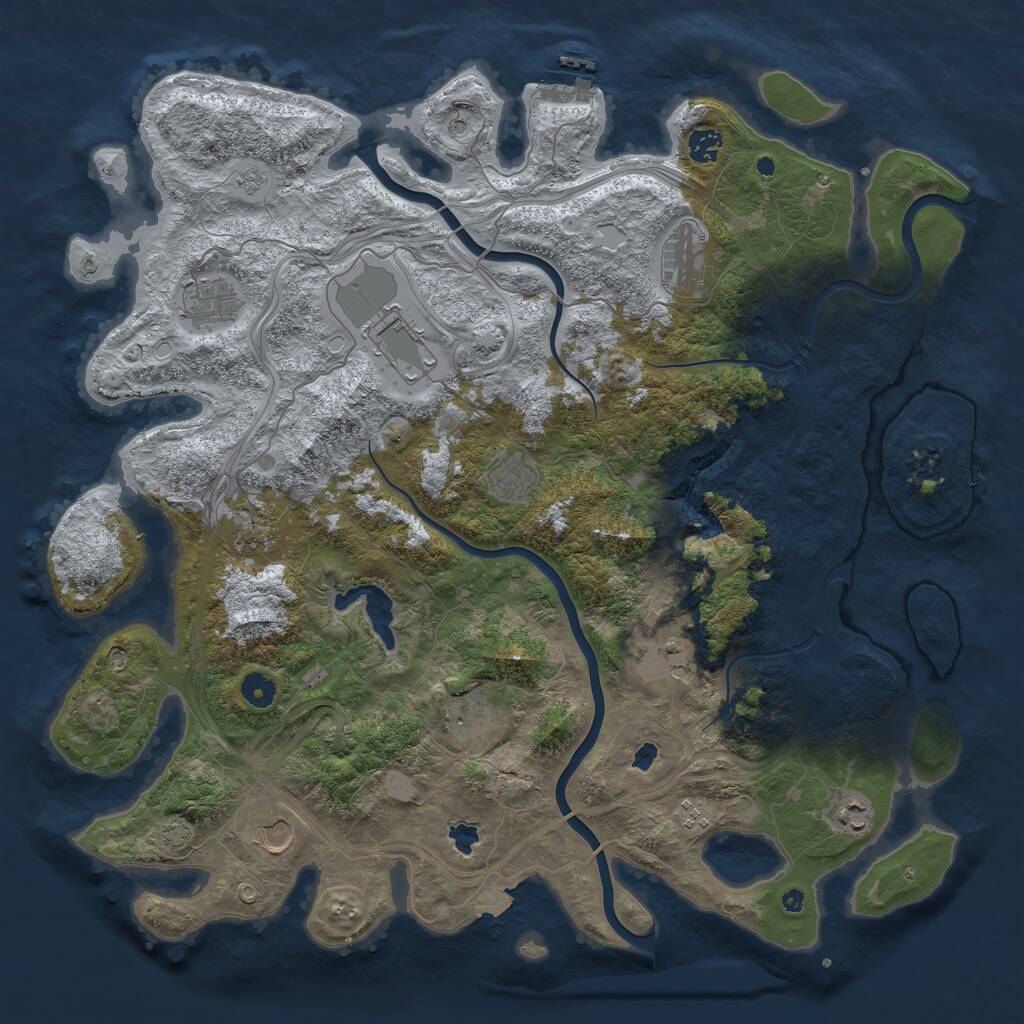 Rust Map: Procedural Map, Size: 4500, Seed: 1501452782, 16 Monuments