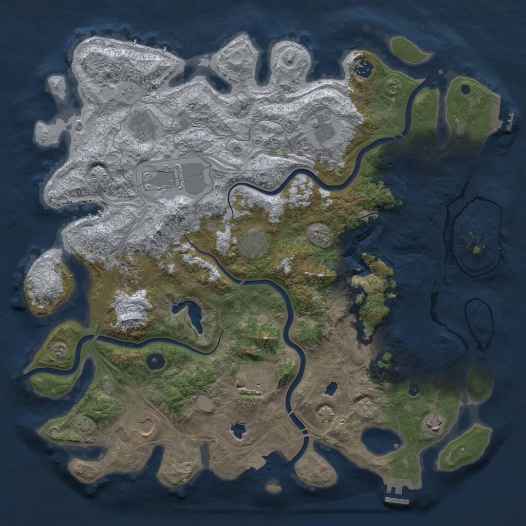 Rust Map: Procedural Map, Size: 4500, Seed: 1501452782, 17 Monuments
