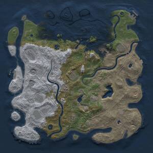Thumbnail Rust Map: Procedural Map, Size: 4500, Seed: 498752828, 17 Monuments