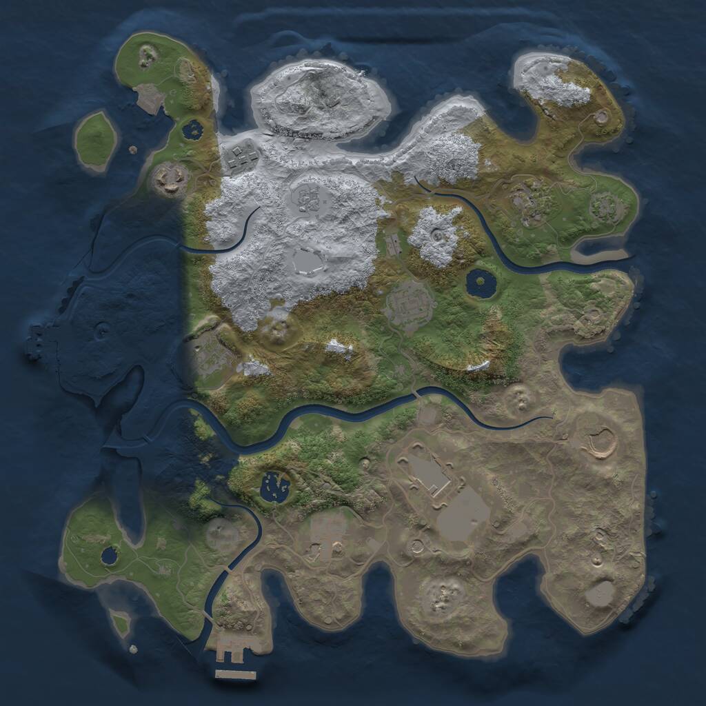 Rust Map: Procedural Map, Size: 3500, Seed: 1641843215, 15 Monuments