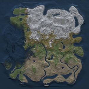 Thumbnail Rust Map: Procedural Map, Size: 4500, Seed: 2095363403, 17 Monuments