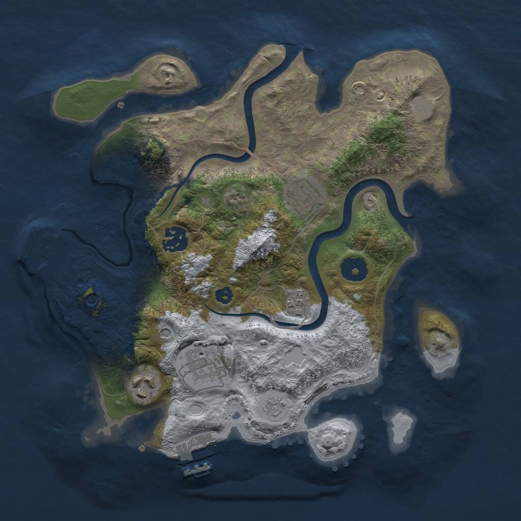 Rust Map: Procedural Map, Size: 3000, Seed: 1439304810, 10 Monuments