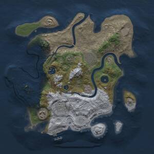Thumbnail Rust Map: Procedural Map, Size: 3000, Seed: 1439304810, 10 Monuments