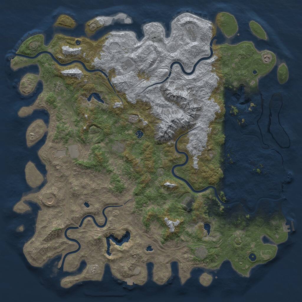 Rust Map: Procedural Map, Size: 6000, Seed: 1904031226, 17 Monuments