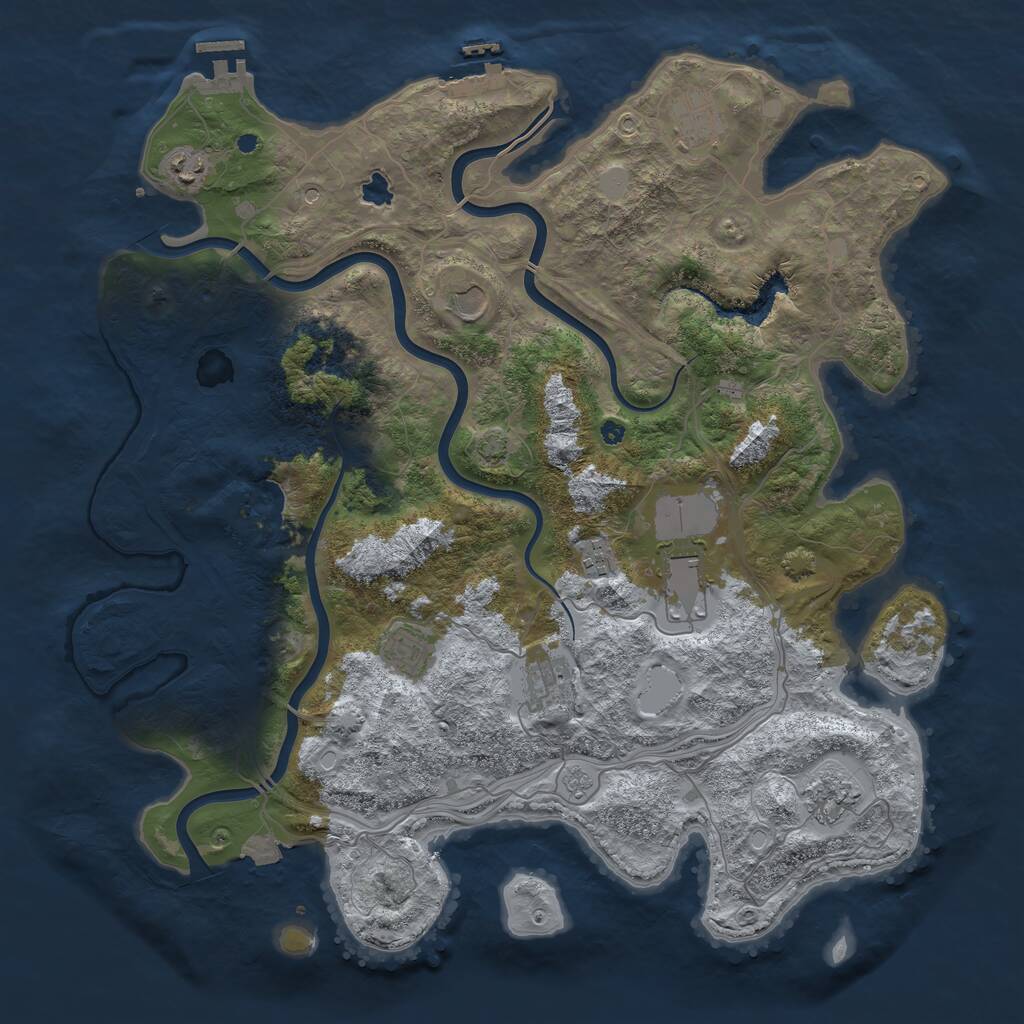 Rust Map: Procedural Map, Size: 4250, Seed: 219599089, 14 Monuments