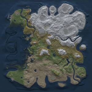 Thumbnail Rust Map: Procedural Map, Size: 4500, Seed: 1306585063, 17 Monuments