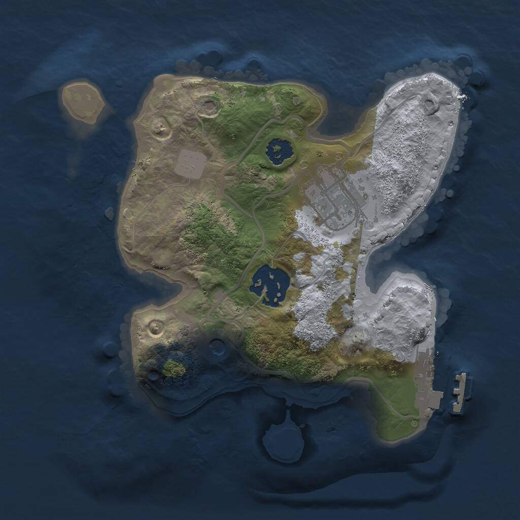 Rust Map: Procedural Map, Size: 2000, Seed: 255598197, 5 Monuments