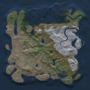 Thumbnail Rust Map: Procedural Map, Size: 4000, Seed: 894272866, 16 Monuments