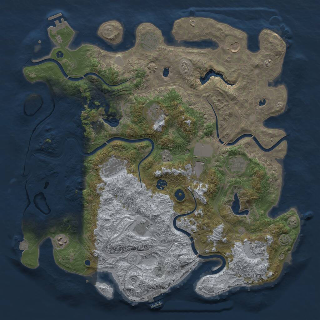 Rust Map: Procedural Map, Size: 4500, Seed: 7777772, 17 Monuments