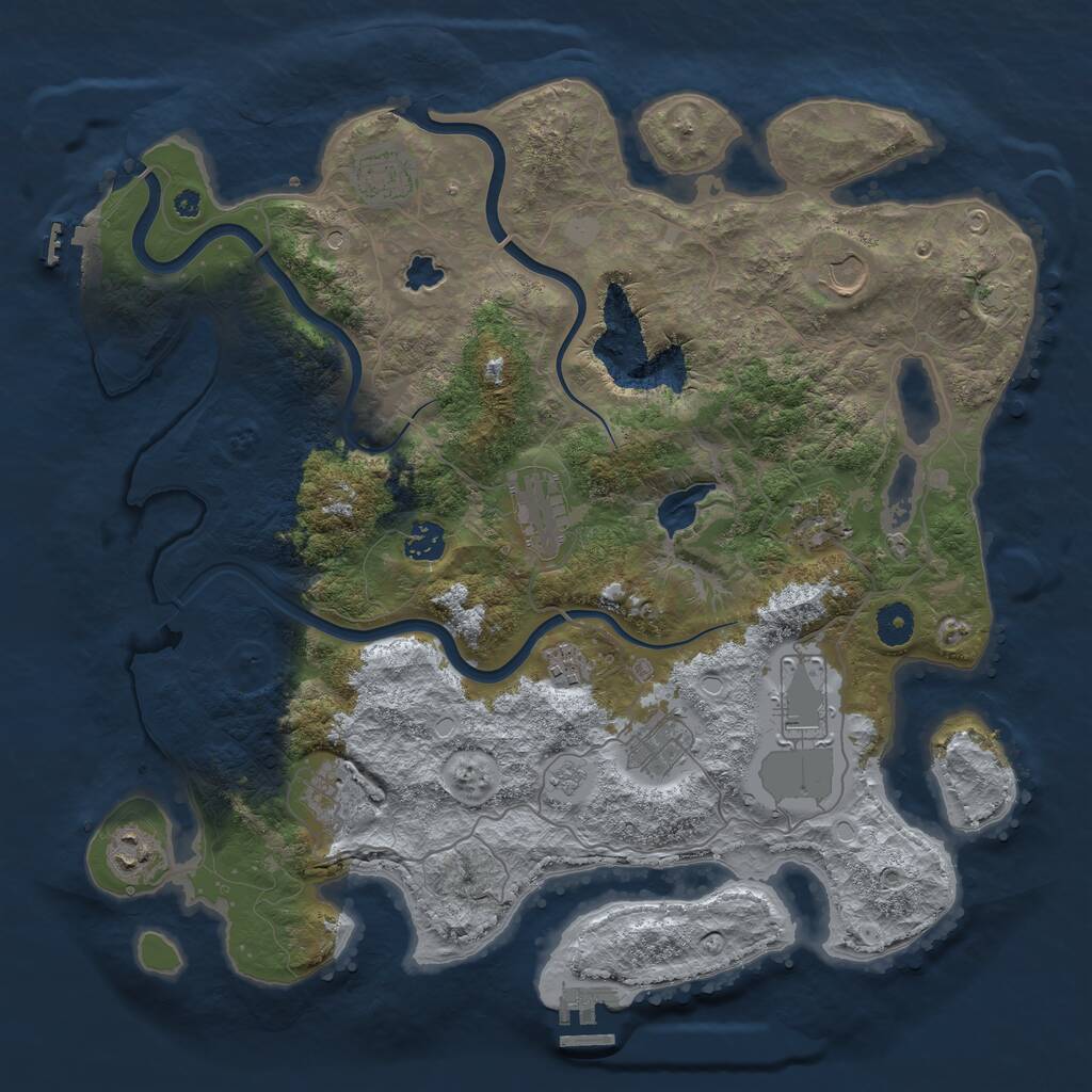 Rust Map: Procedural Map, Size: 4000, Seed: 763315569, 16 Monuments