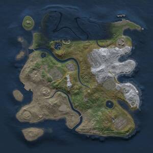 Thumbnail Rust Map: Procedural Map, Size: 3000, Seed: 886425, 11 Monuments
