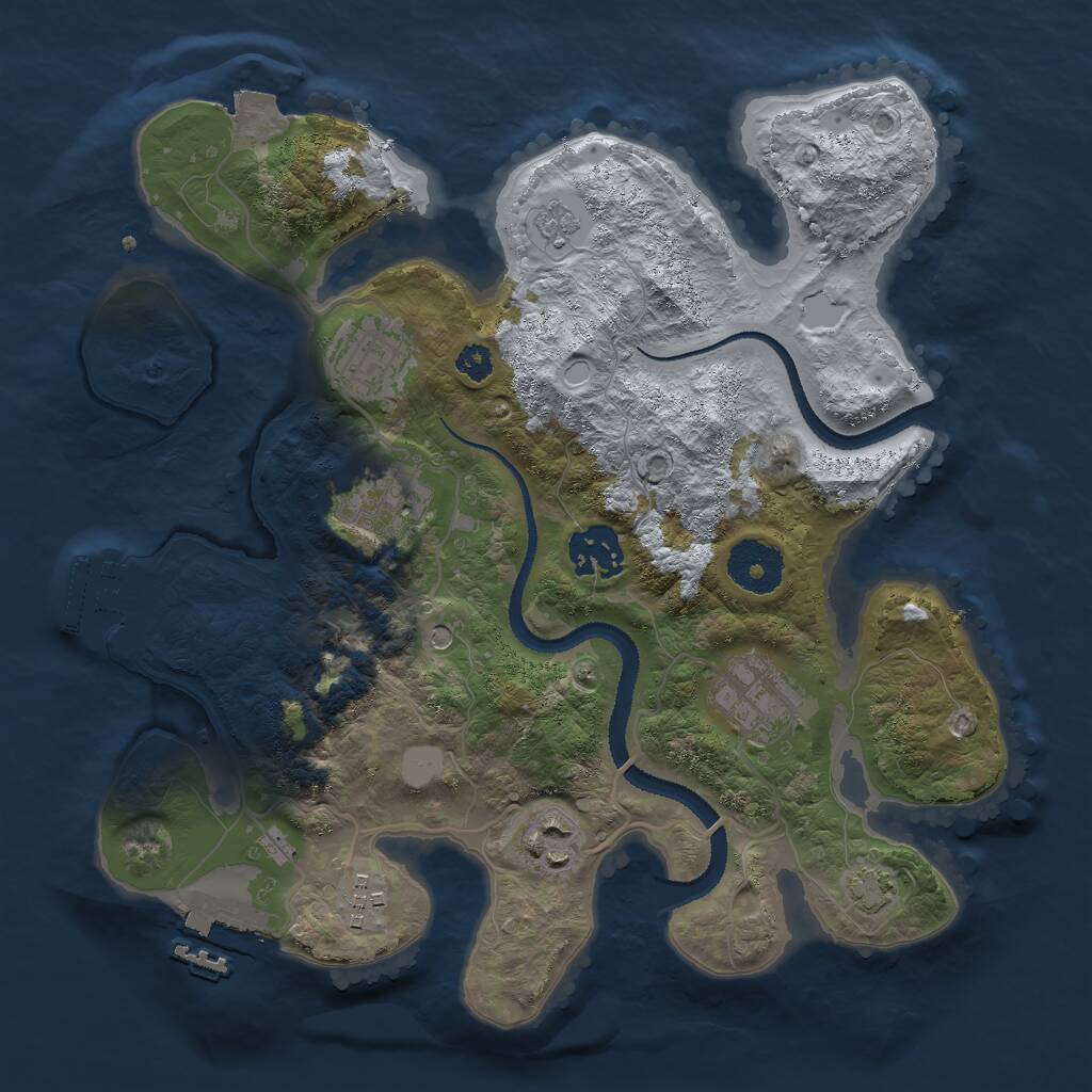 Rust Map: Procedural Map, Size: 3000, Seed: 33666787, 12 Monuments