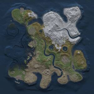 Thumbnail Rust Map: Procedural Map, Size: 3000, Seed: 33666787, 12 Monuments