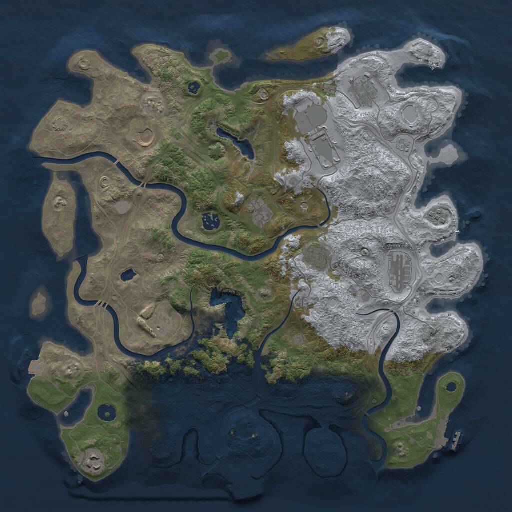 Rust Map: Procedural Map, Size: 4250, Seed: 2023328772, 16 Monuments