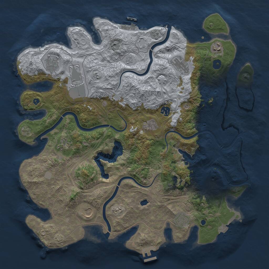 Rust Map: Procedural Map, Size: 4250, Seed: 1523270380, 16 Monuments